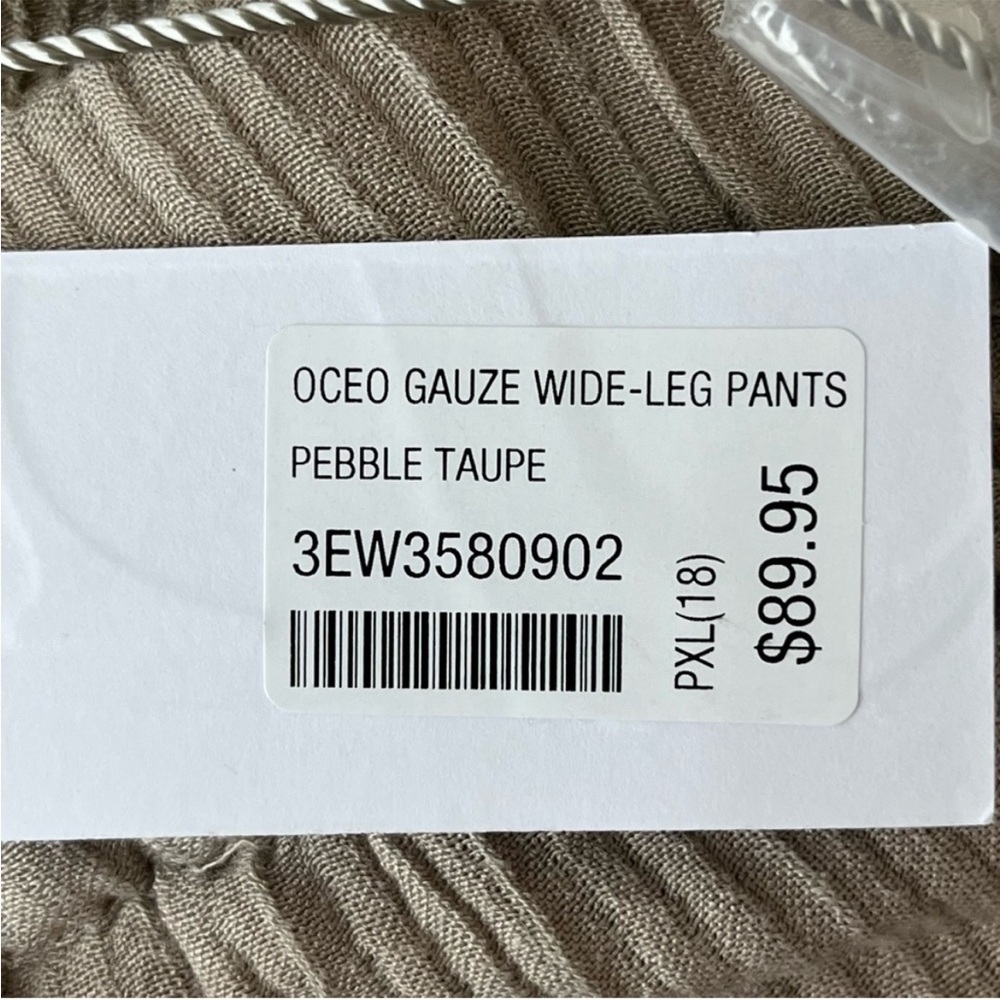 SOFT SURROUNDINGS NWT OCEO GAUZE WIDE LEG PANTS IN PEBBLE TAUPE PETITE XL - Picture 6 of 14